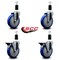 Service Caster 5'' Blue Poly Wheel Swivel 1-3/8'' Expanding Stem Caster Set 2 Brakes, 4PK SCC-EX20S514-PPUB-BLUE-2-PLB-2-138 - alternate 4